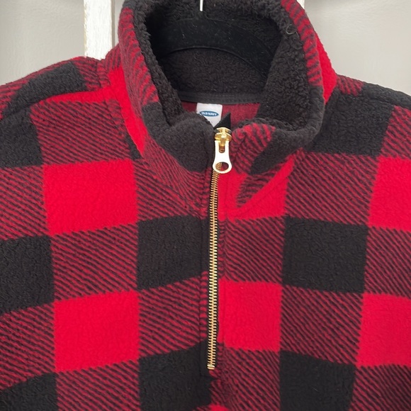 NWT Old Navy Buffalo Plaid Pullover Quarter Zip Fleece - Picture 4 of 9